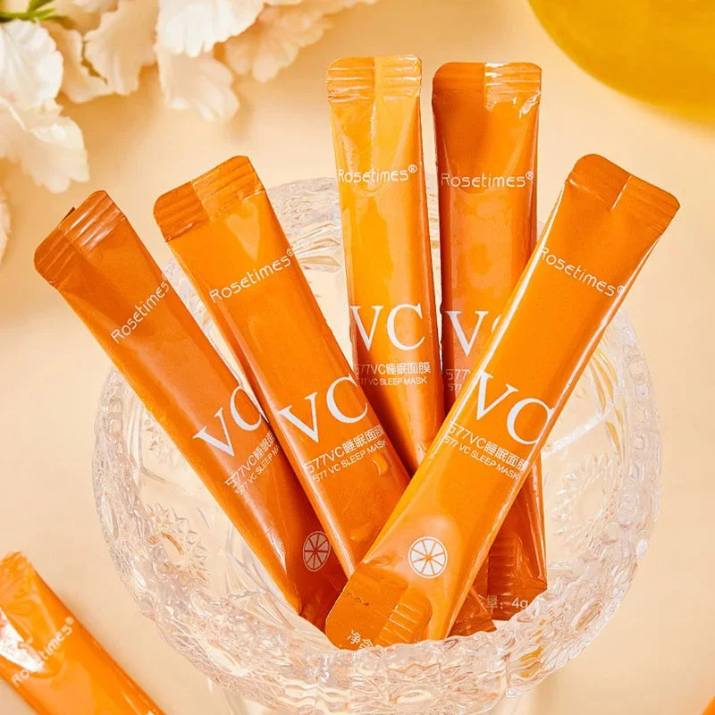 30pcs Vitamin C Sleeping Masks Beauty Face Moisturizing Skin Rejuvenation Firming Disposable No-wash Facial Mask for Face Care Qme
