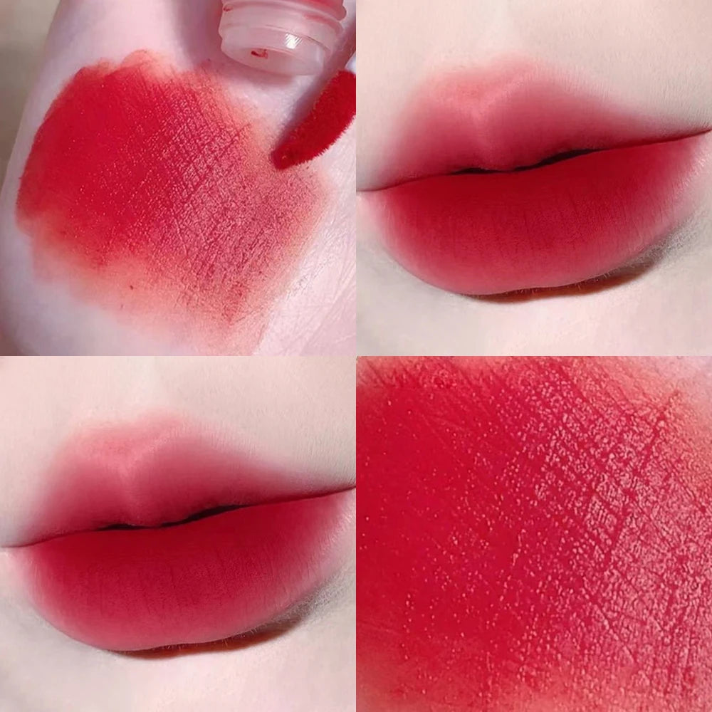 Five-color lip glaze set: natural velvet texture, matte lasting, non-stick cup, high color rendering, compact and portable, the Qme 01
