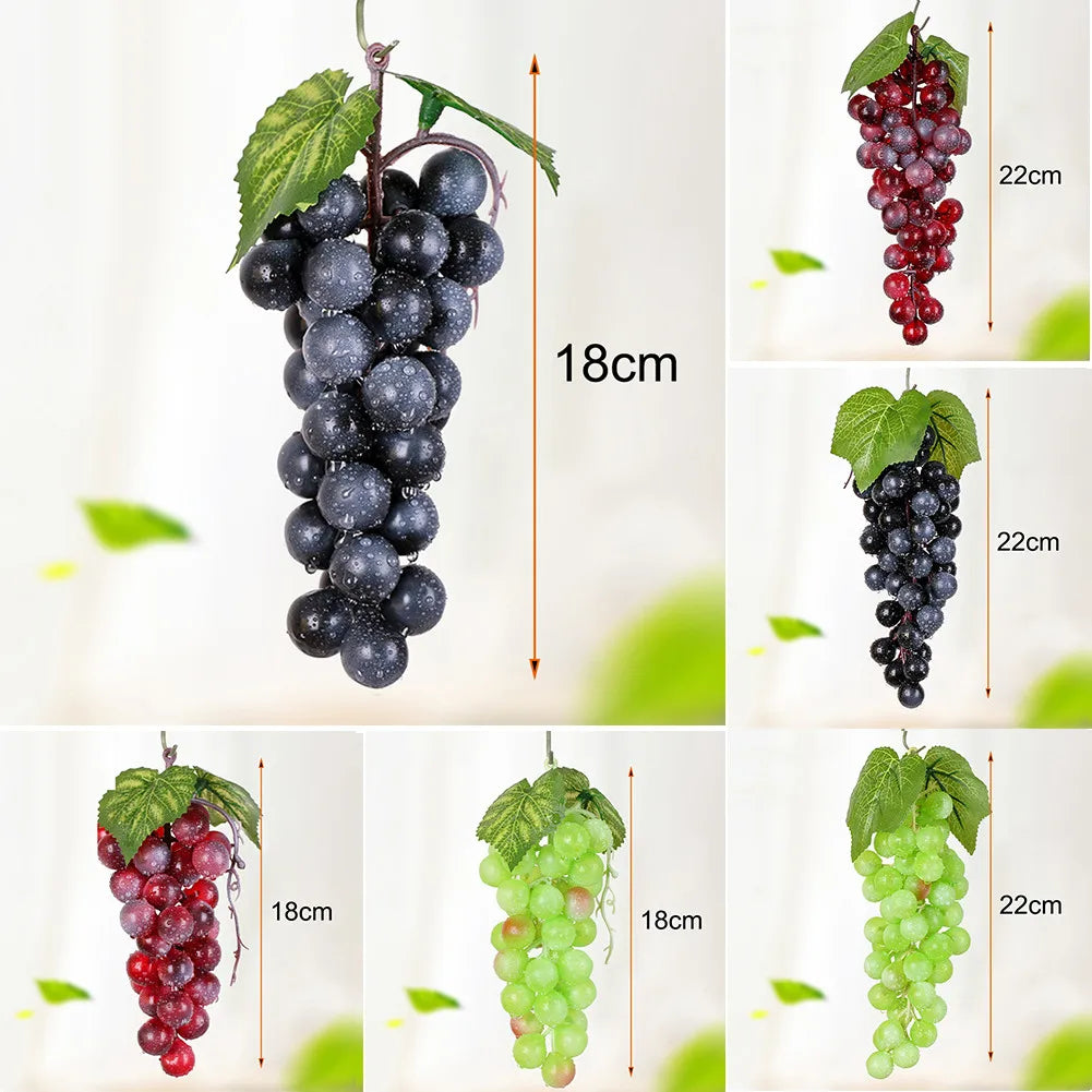 Artificial Grapes Cluster Matte Finish Fake Grapes Bunch 18pc Artificial Decorative Grape Ornaments Grape Wine Fruit Party Decor Qme