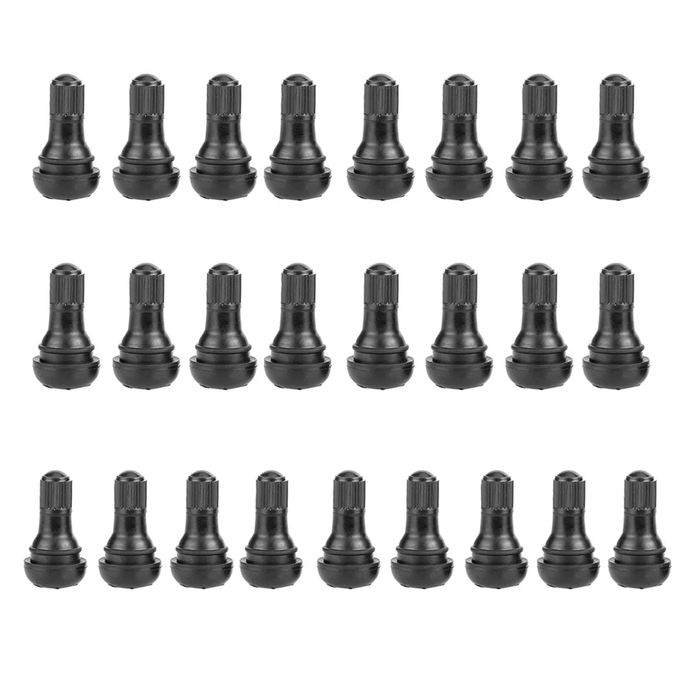 10/25Pcs TR412 Snap-in Black Rubber Tubeless Tire Tyre Valve Stems for ATV Car Motorcycle Tubeless Tire Valve Stems Qme 25pcs