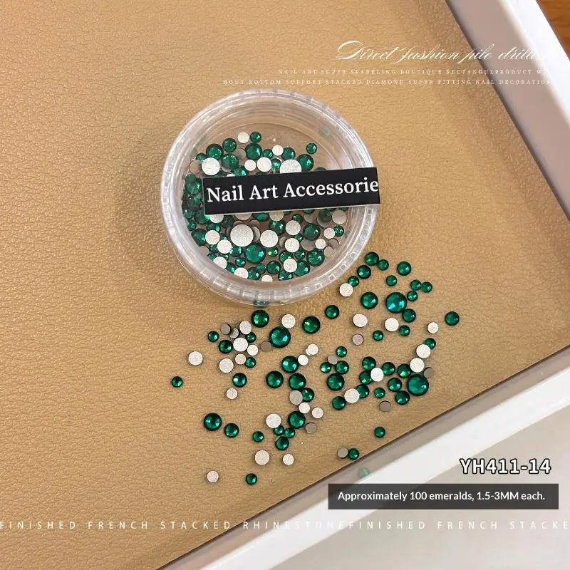 Glitter Glass Crystal Rhinestones Clear Flat Back Personalized Nail Qme 14