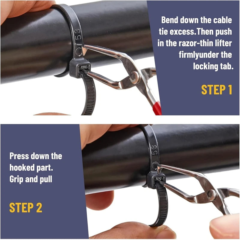 ABDJ-Cable Tie Opener Zip Tie Cable Tie Remover Tool Stainless Steel Zip Tie Cutter Tool With Silicone Handle Qme