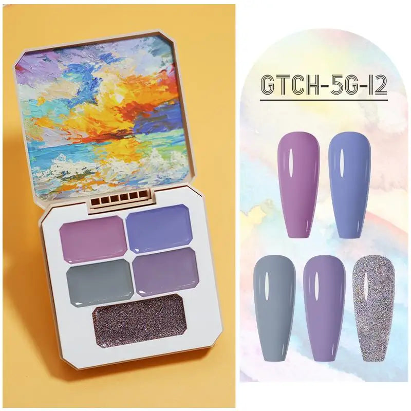 Solid Nail Polish Glue 5 12 16 Colors Manicure Semi Permanent Varnish Qme GTCH-5G-12