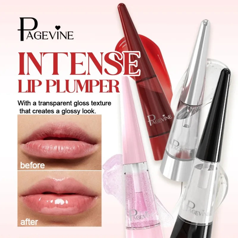 Exfoliating & Plumping Lip Oil, Removes Dead Skin for Smooth Plump Lips, Glass Shine & Hydrating, Lasting Gentle Lip Treatment Qme