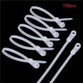 Self-locking Cord Ties Straps Fastening Loop Office Organizer Screw Qme White