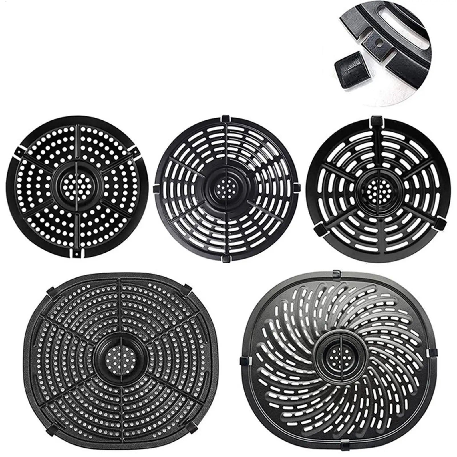 Air Fryer Rubber Bumpers 10pcs Protective Feet Covers Tabs Tips for Air Fryer Basket Heat Resistant Anti-Scratch Reusable Qme