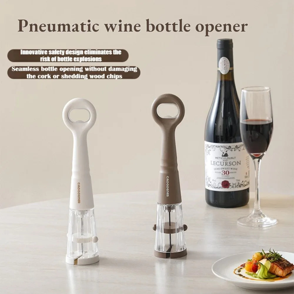 2-in-1 Air Pressure Wine Beer Opener Portable Corkscrew Kitchen Qme
