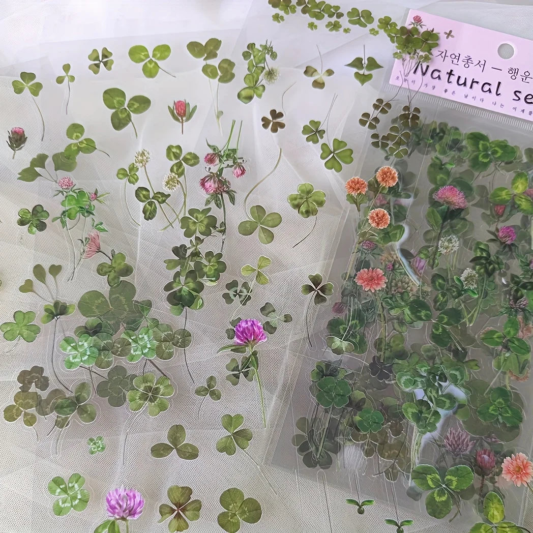 6 pcs/pack PET Plants Flowers Stickers DIY Scrapbooking Planner Decoration Collage Diary Supplies Aesthetics Stationery Sticker Qme D4
