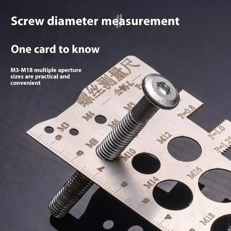 Screw Thread Pitch Gauge Ruler Measuring Tool Bolt Nut Metric Qme