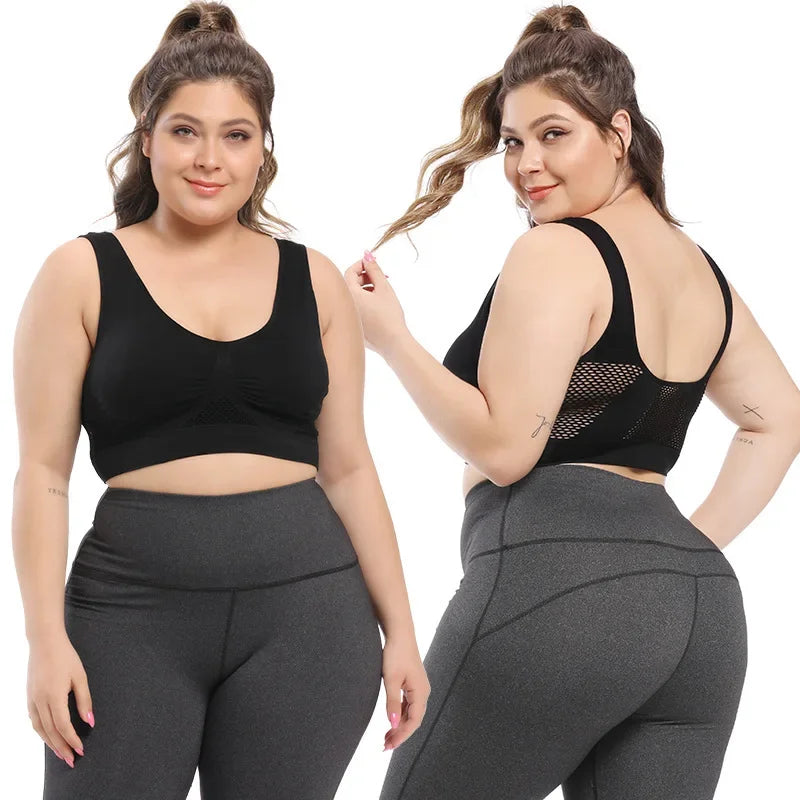 Women's Breathable Sports Vest Bra Sweat-absorbent Shockproof Pad Qme
