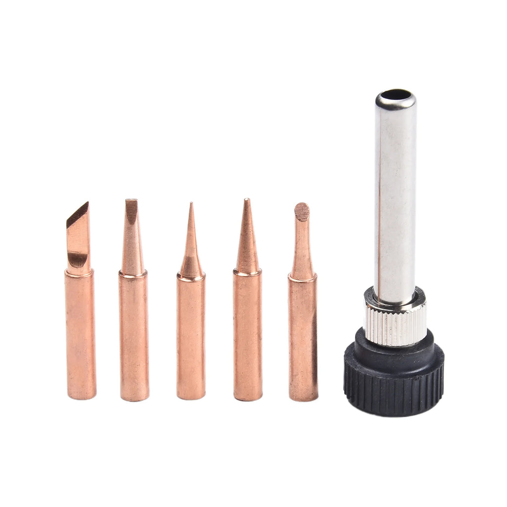6pcs /set 900M Soldering Iron Tips Welding Nozzle Internal Heated Solder Heads Welding Tip Tool Lead-Free Solder Irons Bit Qme