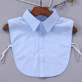 Unisex Fake Collar Half Shirt Business Formal False Comfortable Men Qme Blue
