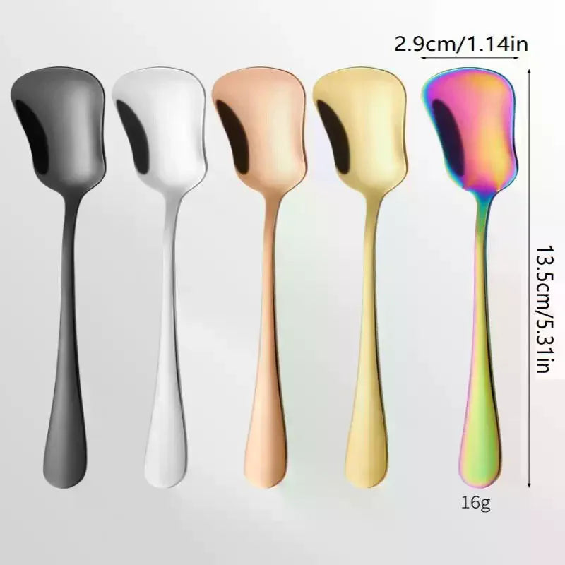 Dessert Spoon Stainless Steel Stirring Spoons Gourd Spoon Cake Salad Spoon Luxury Tableware Gift Small Spoon Qme