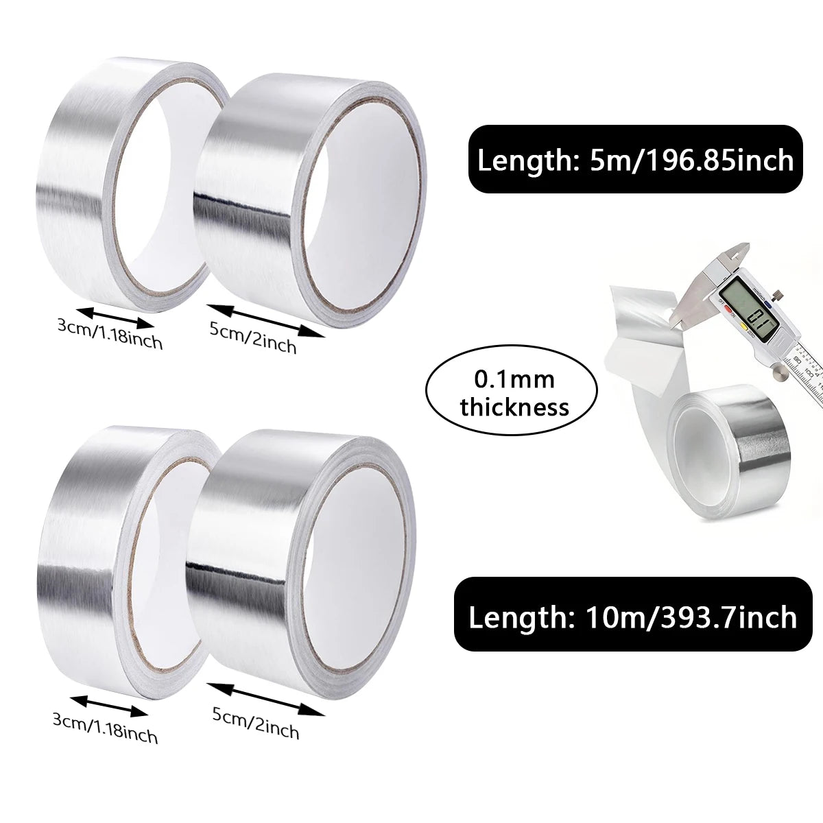 High-Quality Aluminum Foil Tape, High-Temperature Aluminum Foil Tape for Pipes And HVAC, Fire Resistant High Temperature Sticker Qme