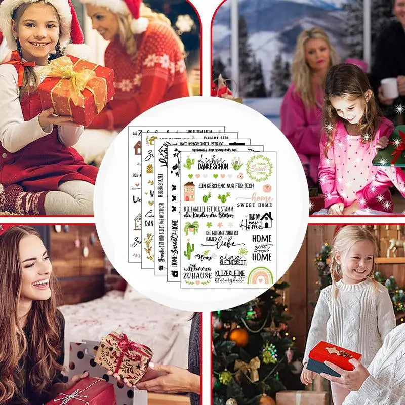 Christmas Window Sticker Positive Word Stickers Crafts Scrapbooking Qme