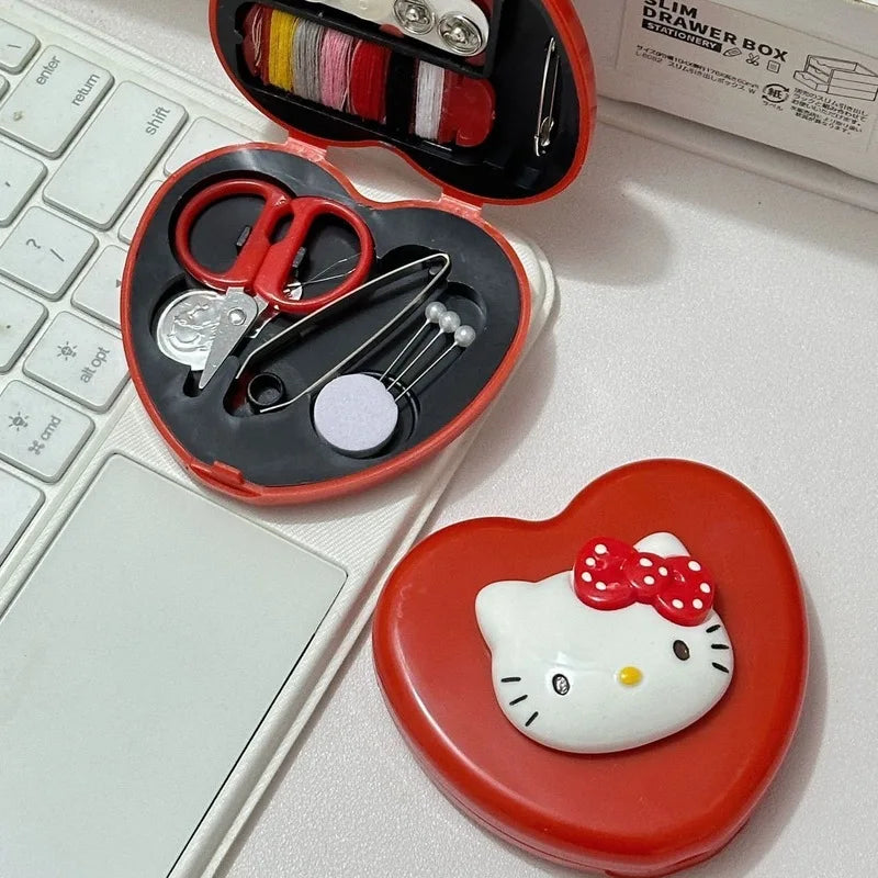 Hello Kitty Sewing Kit Portable Sewing Kit for Home Use Practical Set of Multifunctional Sewing Tools for Student Dorms Qme