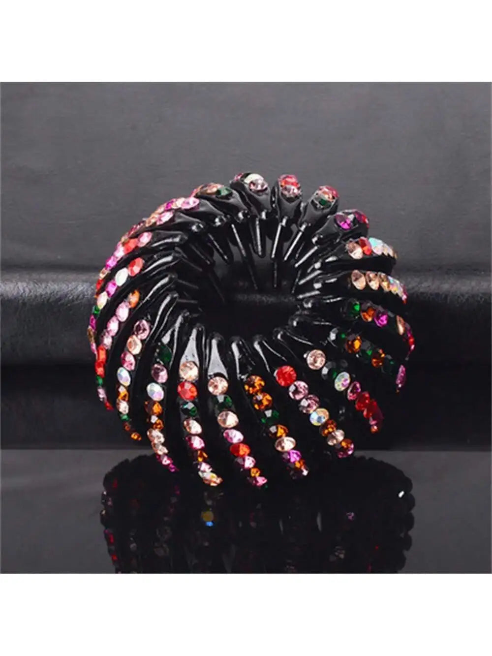 Tie Up Ponytail Bird's Nest Hair Loop Rhinestone Grabbing Clip Qme