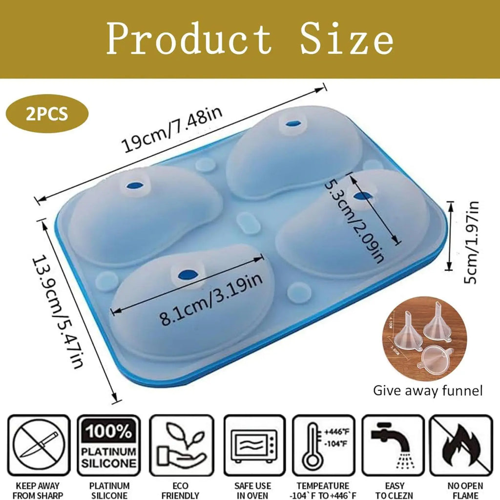 Mousse Mold Pudding Mould Mango Shape 3D 4-Cavity Chocolate Moulds Qme