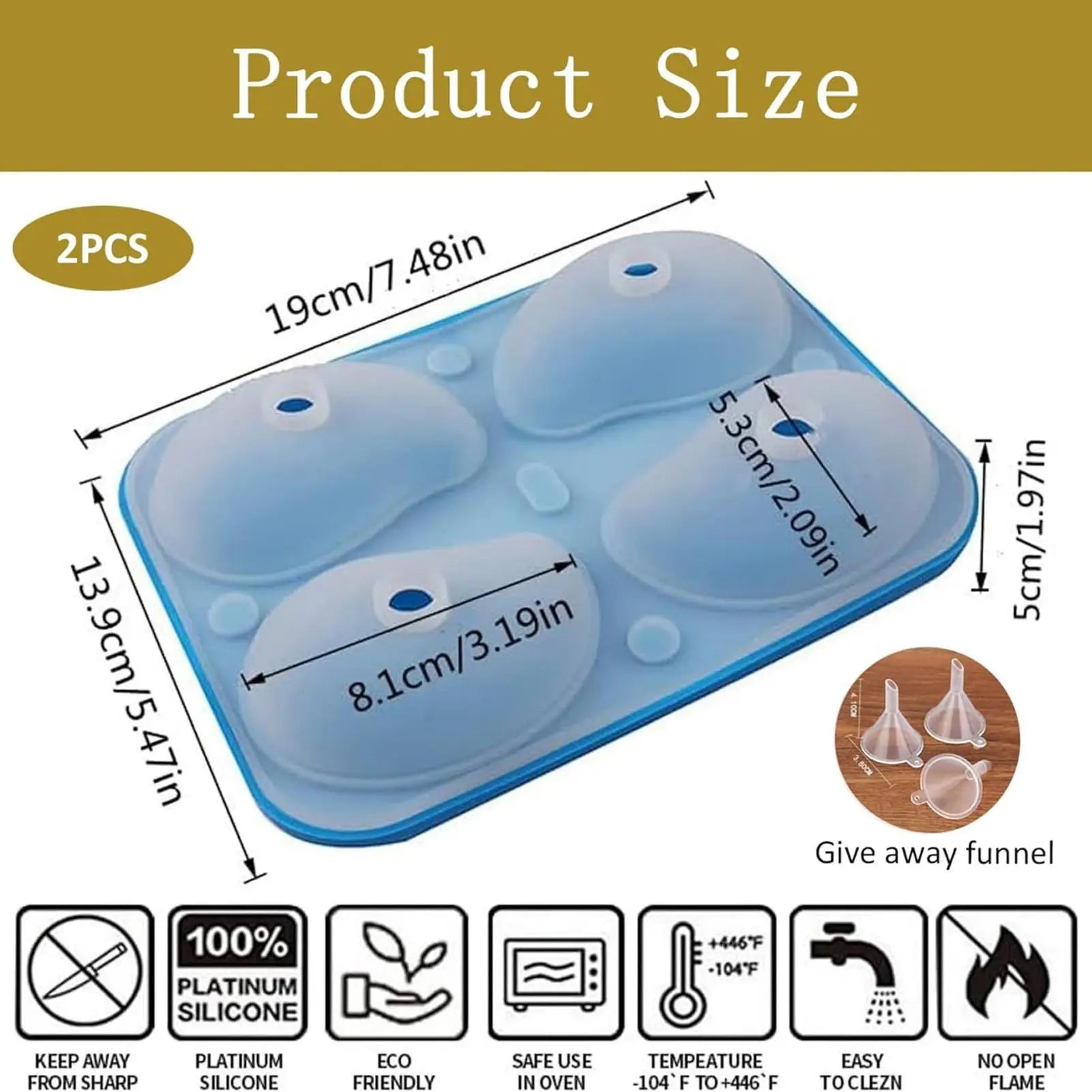 Mousse Mold Pudding Mould Mango Shape 3D 4-Cavity Chocolate Moulds Qme