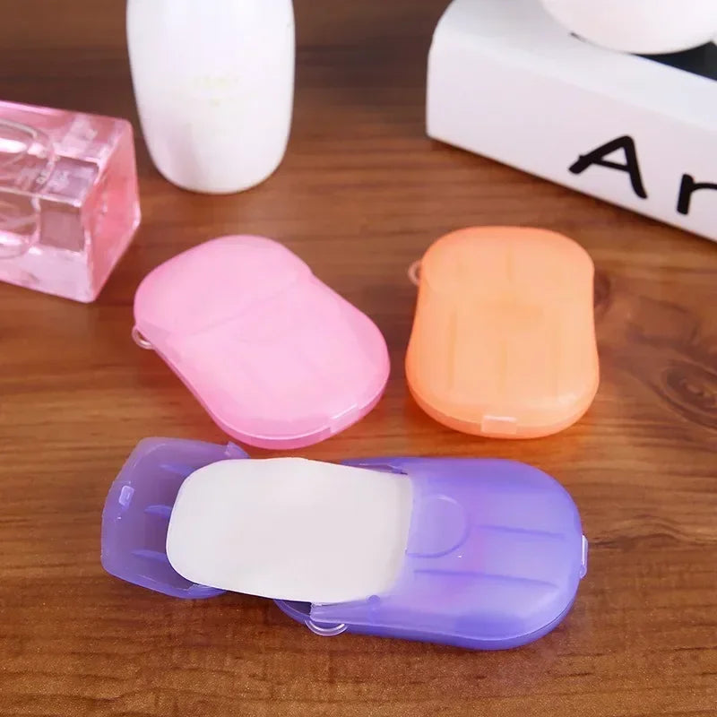 Outdoor travel disposable soap tablet box soap paper Portable hand washing tablet Small soap tablet mini soap sheet Qme
