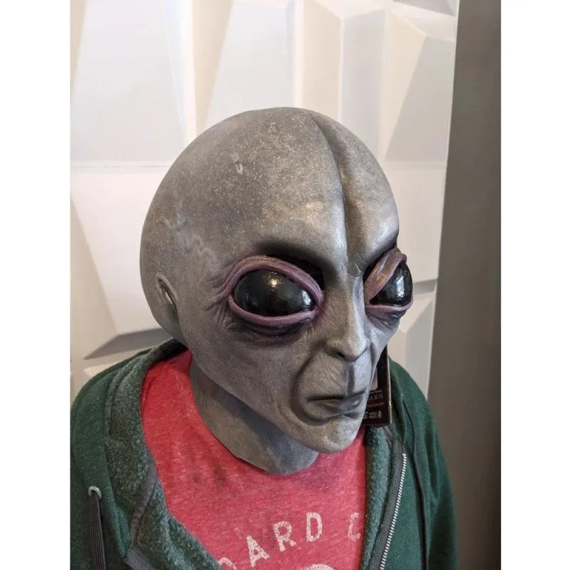 Funny’s Horror Latex Mask Cosplay UFO Oxyey Alien Skull Halloween Party Costume Ghost House Chamber Prank Devil Monster Prop Qme