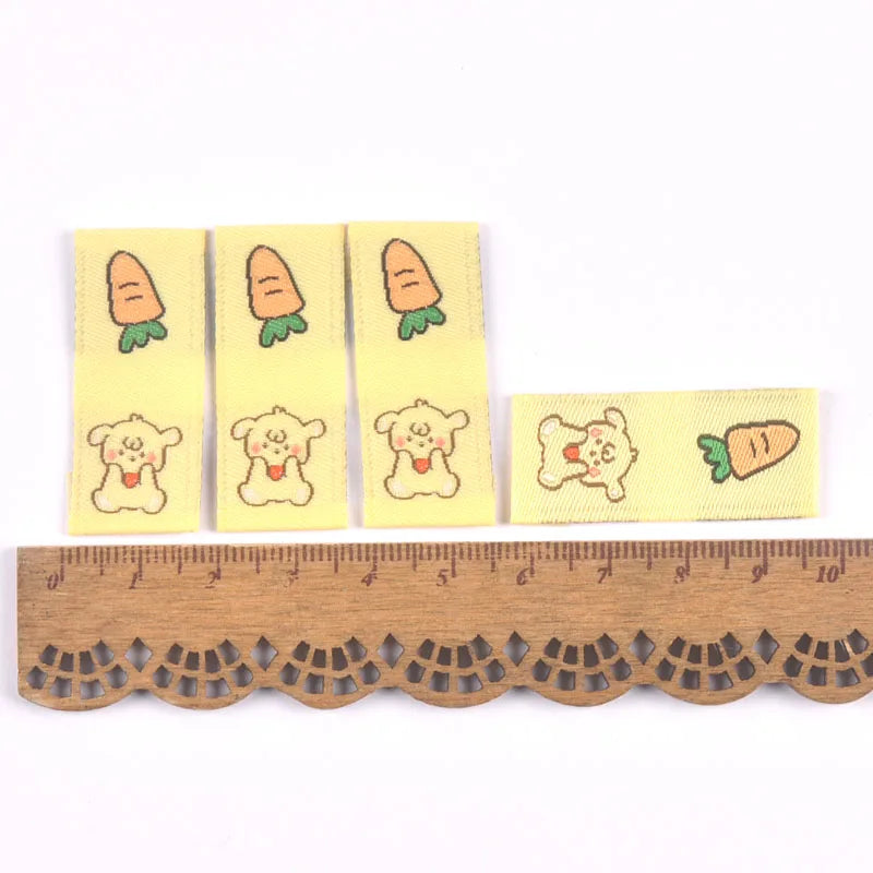 50Pcs Colorful Mixed Animal Fruit Embroidery Colth Labels Kid Garment Washable Care Tags Sewing Accessories Crafts DIY Supplies Qme 4