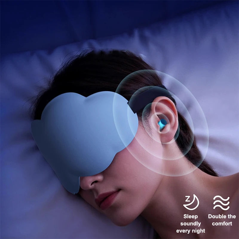 3D Memory Foam Sleeping Mask Light-blocking Eye Shade Nighttime Use Qme