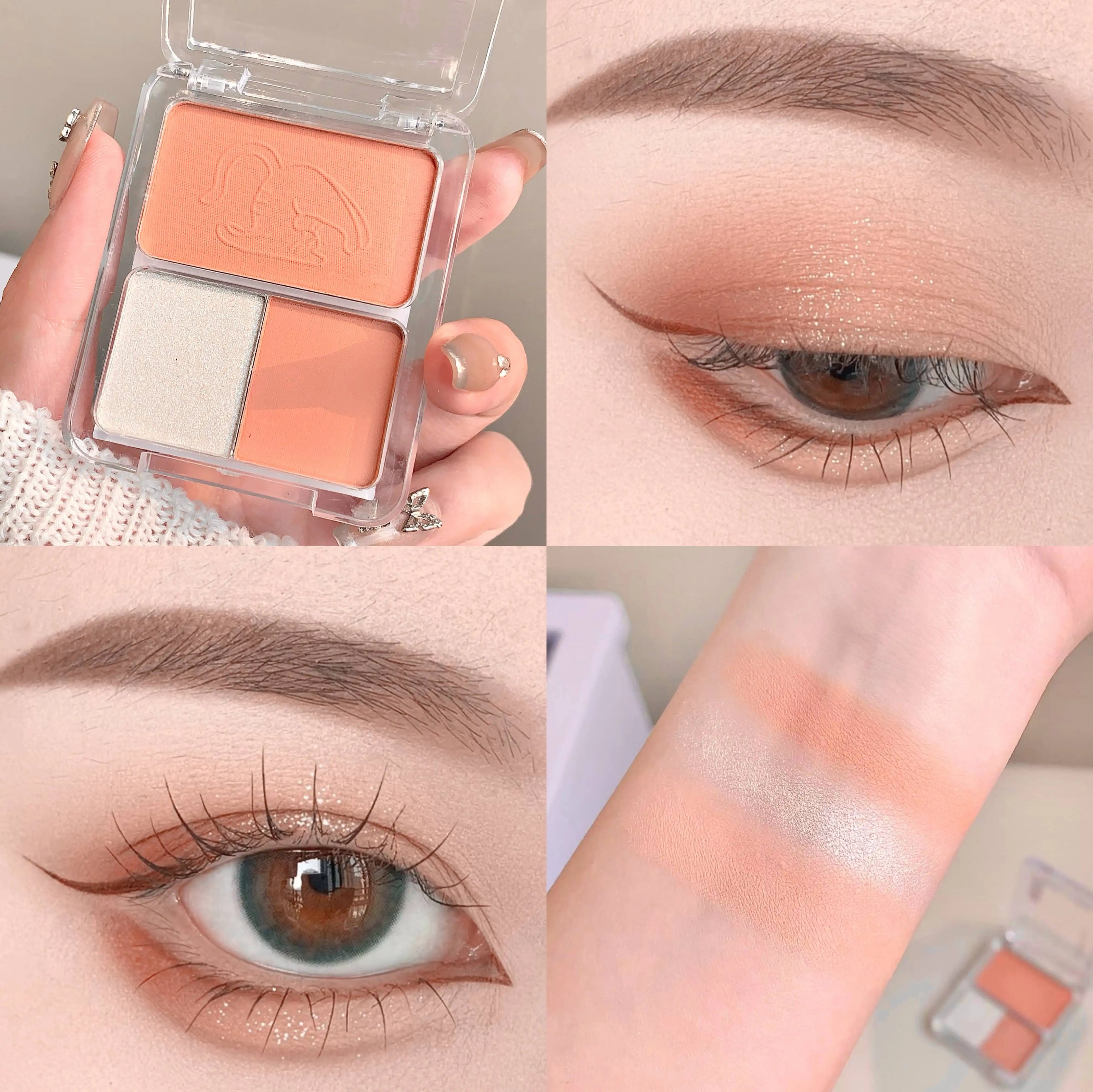 QMN Three-color Eyeshadow Palette Matte Pearlescent Long-lasting Qme QM2018-2