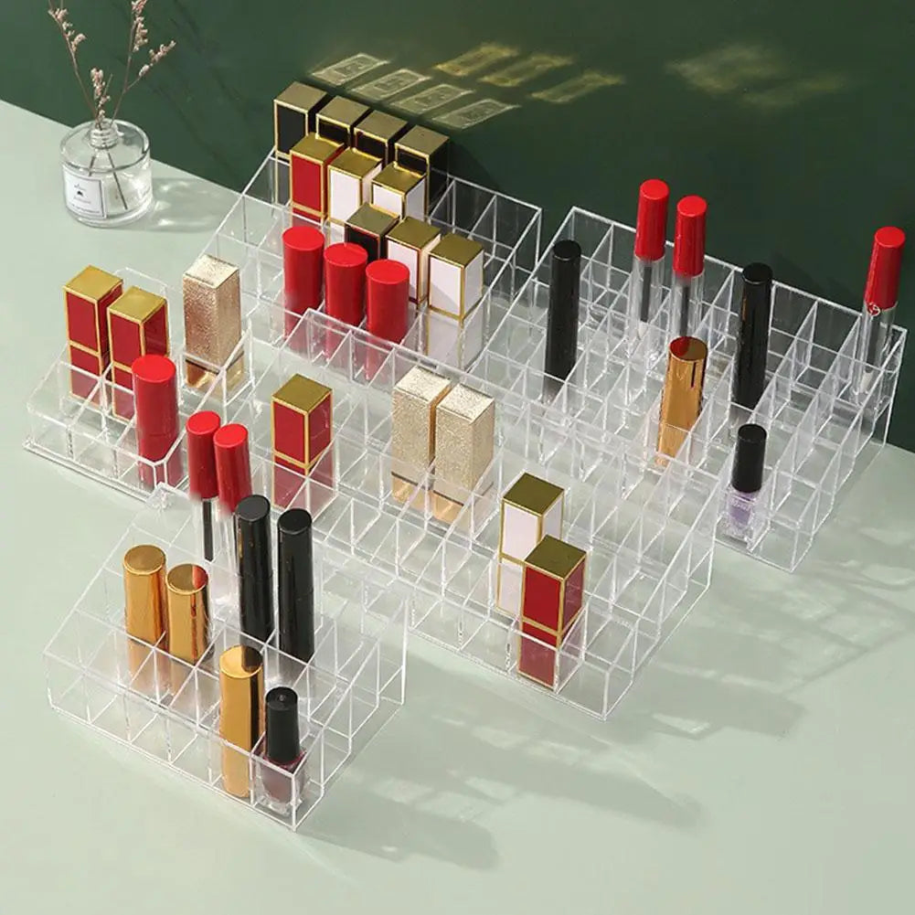 4 Sizes Lipsticks Holder Clear Acrylic Lipgloss Lipstick Organizer Qme