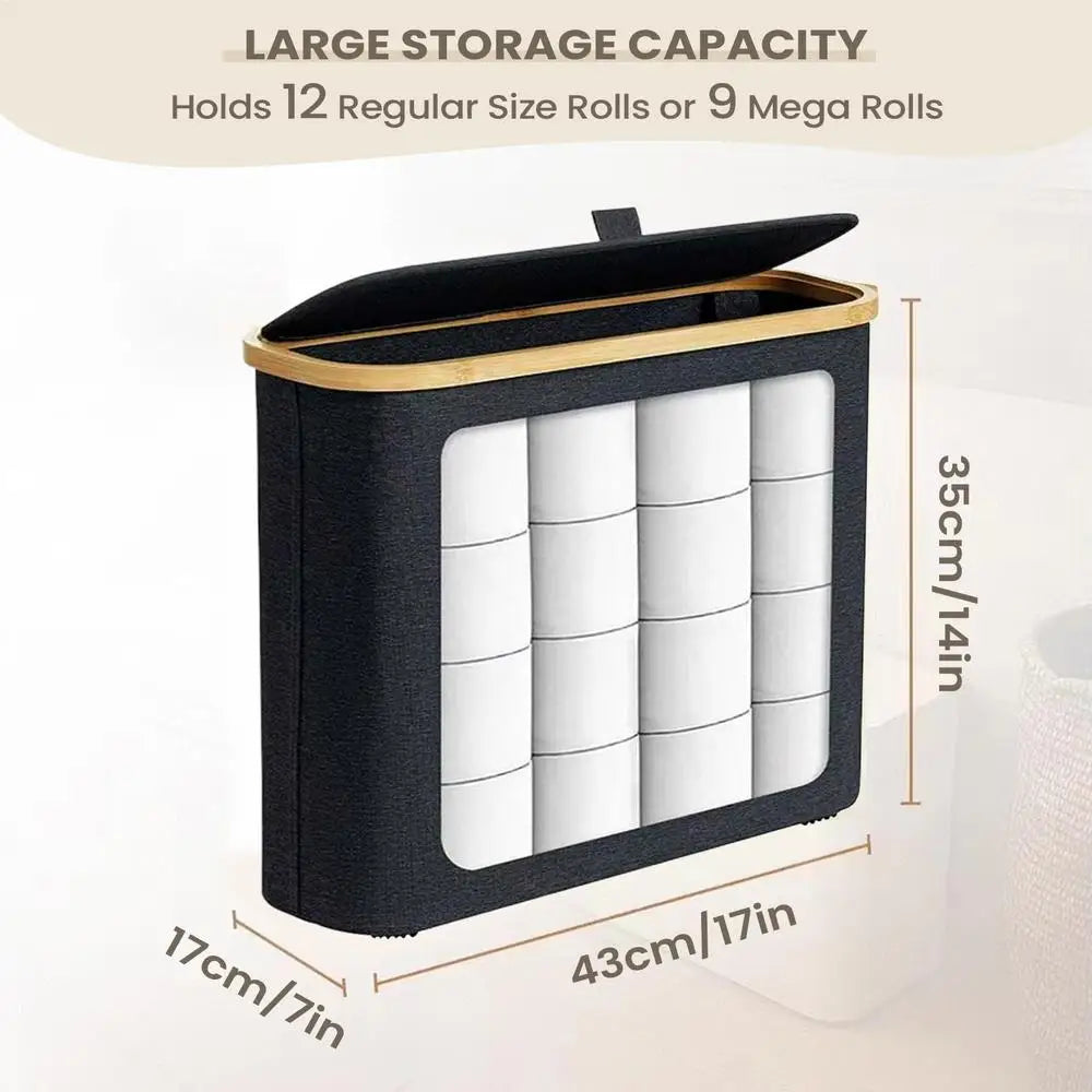 Toilet Paper Organizer Clear Bathroom Large Container Lid Tissue Qme Black China Mainland