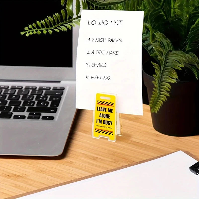 Acrylic Desk Decoration Leave Me Alone I'm Busy Humorous Office Qme