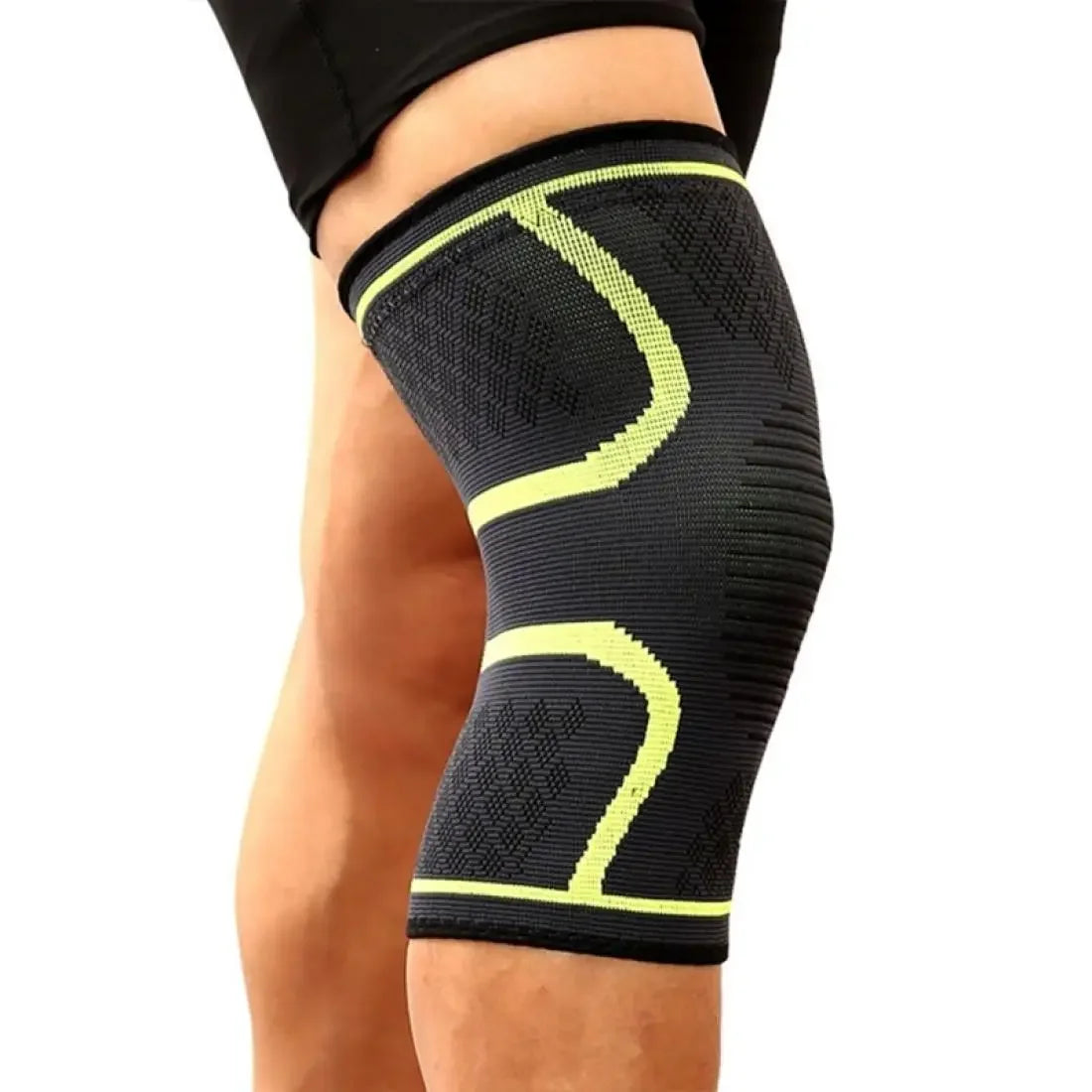 1pair Nylon Elastic Sports Knee Pads Breathable Knee Support Brace Running Fitness Hiking Cycling Leg Protector Size: XL Qme green