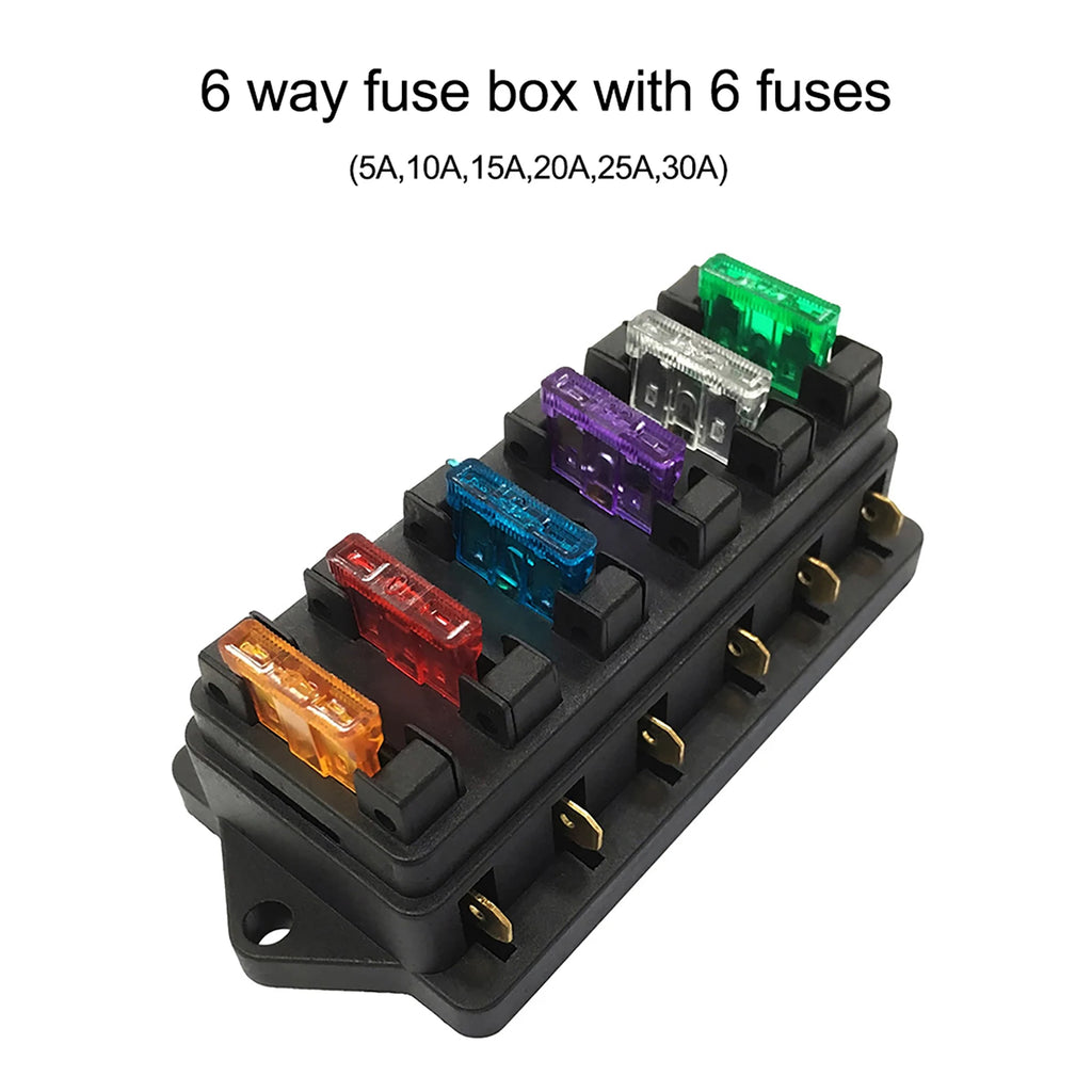 8 Way Box Holder Block with 8 Standard Fuses for Car Truck Boat Vehicle 12V/24V/32V Blade Blocks \u0026amp amp Holders Qme