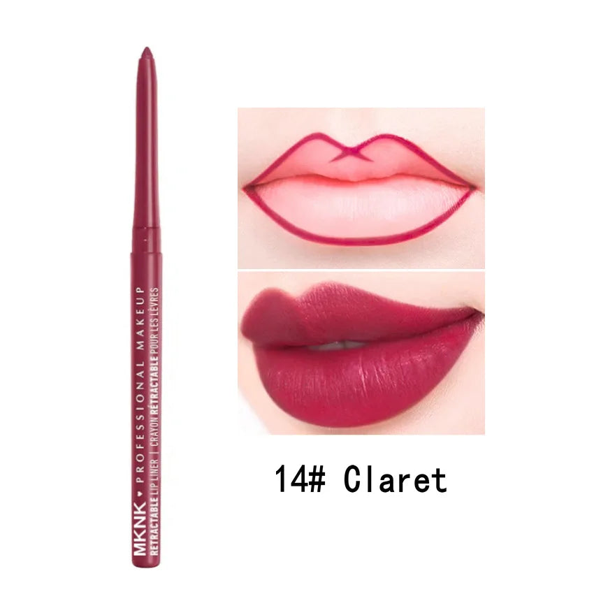 Auto Rotating Eyeliner Gel Pencil Lip Liner Easy Pigment Eye Makeup Qme 14