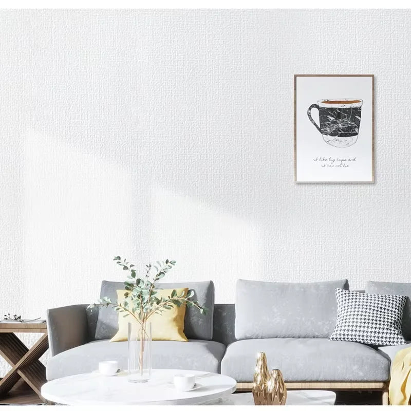 Thickened Waterproof Linen 3D Foam Self-Adhesive PVC Solid Color Background Wall Decoration Wallpaper Wall Sticker Qme