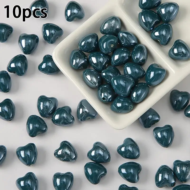 10Pcs Ceramic Loose Beads, DIY Jewelry Making Supplies for Necklaces & Earrings, Ceramic Pendants for Crafting Accessories Qme A9