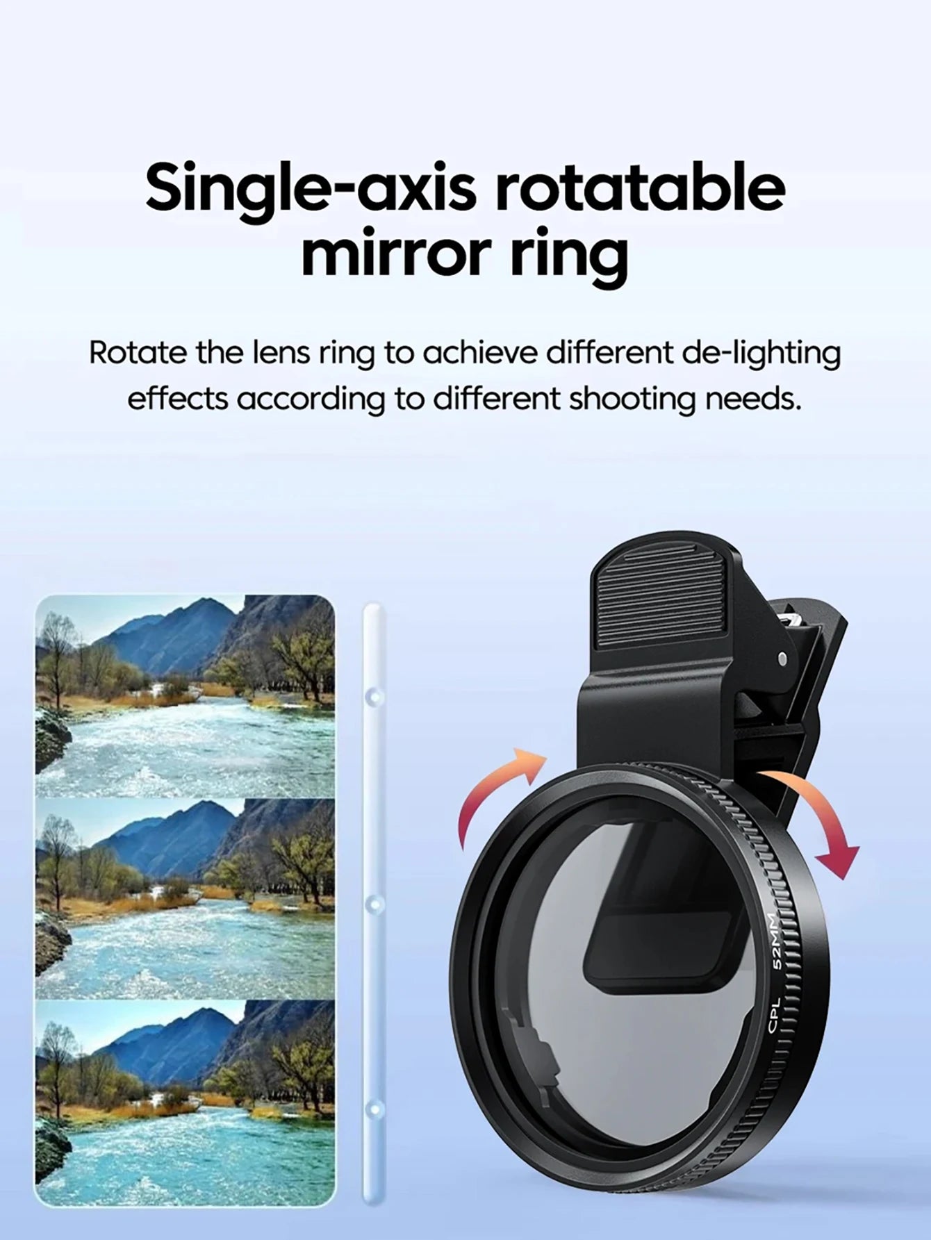 Circular Universal Polarizer Camera Lens Clip Portable CPL Filter Qme