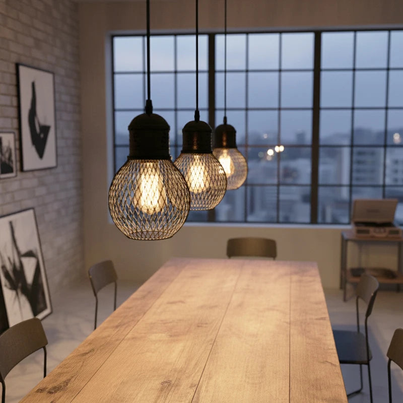Vintage restaurant pendant light corridor cement column forged iron lampshade LED E27 coffee shop home decoration pendant light Qme