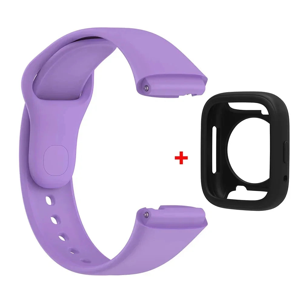Silicone Strap For Redmi Watch 3 Active/Lite Bracelet Watchband + Protective Case Shell Qme