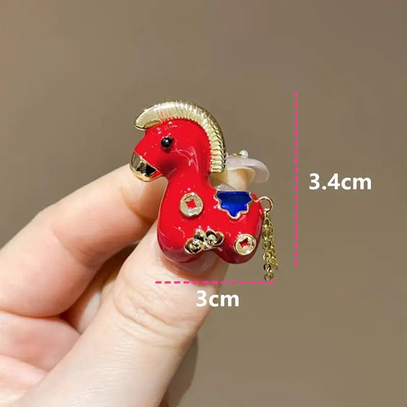 Cute Zodiac Pony Lion Dance Brooches Versatile Animals Horse Corsage Pins Clothing Accessories New Year's Gifts Qme A2