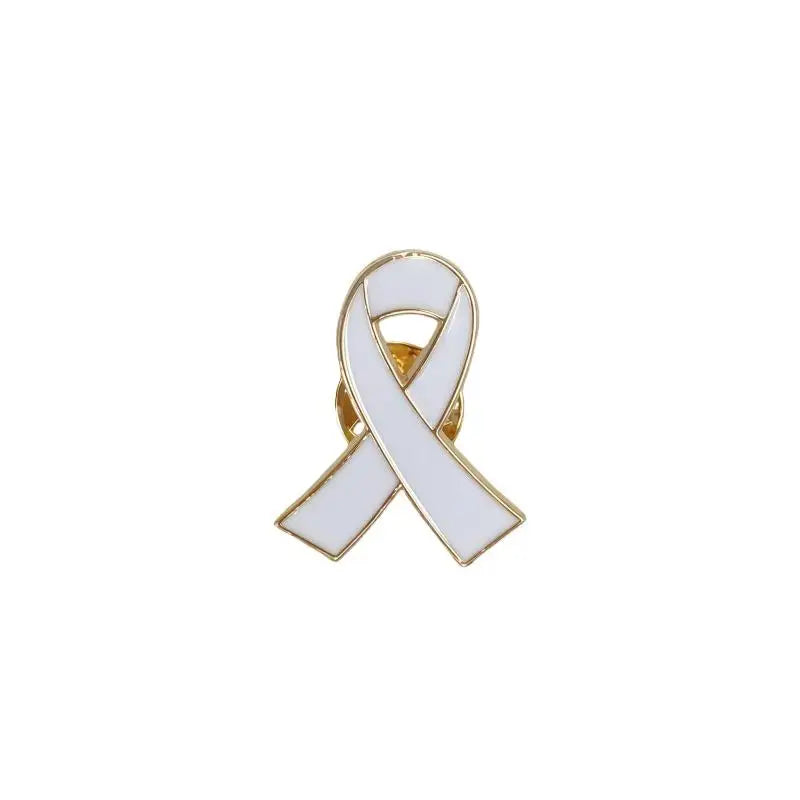 1/5/10Pcs Black White Ribbon Brooch Funerals Memorial Pin For Woman Men Metal Ribbon Mourning Badge Suit Dress Shirt Accessories Qme A4