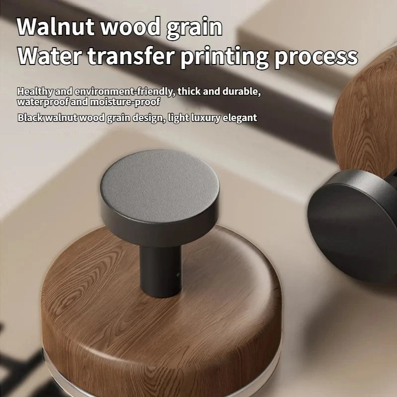 Wall-mounted Storage Rack Wood Suction Cup Hooks Walnut Keys Decor Qme
