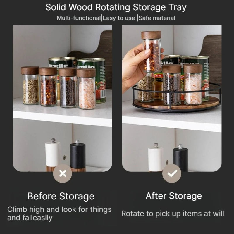 A Kitchen rotating seasoning rack, countertop seasoning box, oil, salt, sauce, vinegar storage rack, rotating makeup tray Qme
