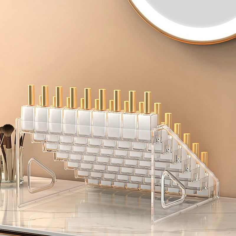 Multi-layer Clear Acrylic Nail Polish Display Stand Plastic Storage Qme