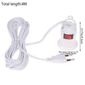EU Plug 4M Power Cord Cables E27 Lamp Base Holder Switch Pendant Led Qme White