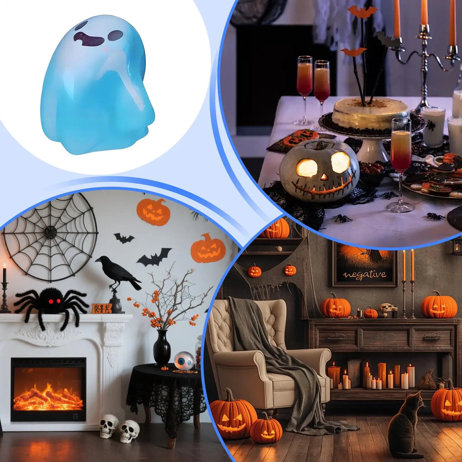 Miniature Ghost Figurines Luminous Resin Figures Small Garden Decor Qme