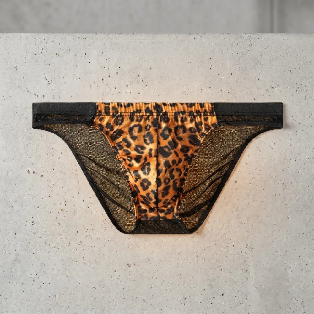 Comfortable Lingerie Leopard Triangle Panties Low Waist Breathable Qme