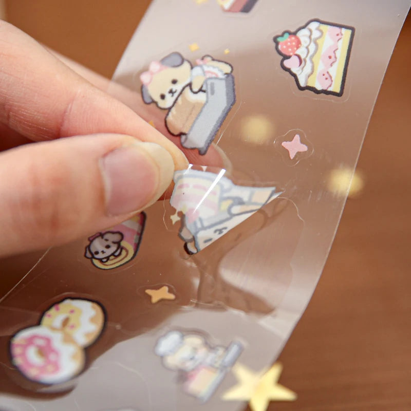 2m/Roll Cartoon Pet Theme Washi Tape Cute Sticker Decorative Collage Adhesive DIY Scrapbooking Hand Made Masking Tape Stationery Qme