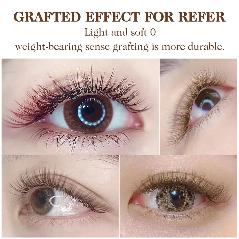 NATUHANA Caramel Colored Lashes Extension Individual Faux Mink False Qme