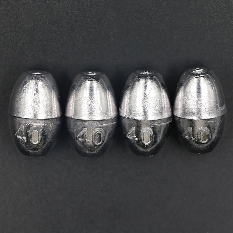 Alloy Hollow Olive Fishing Sinkers3 4 6 8 10 12 Wax Coating Weight Qme